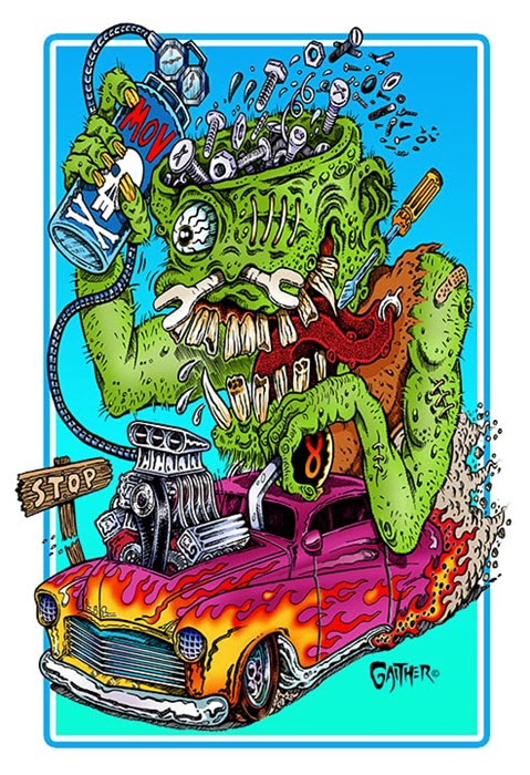 Jeff Gaither "Hot Rod Monster" Limited Edition Art Print